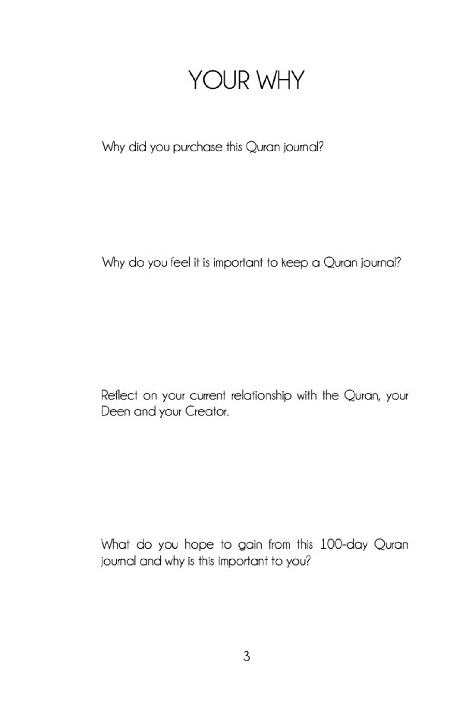 My 100-Day Quran Journal Digital PDF